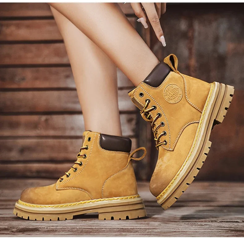 High-Quality Men’s & Women’s Lace-Up Leather High Top Boots